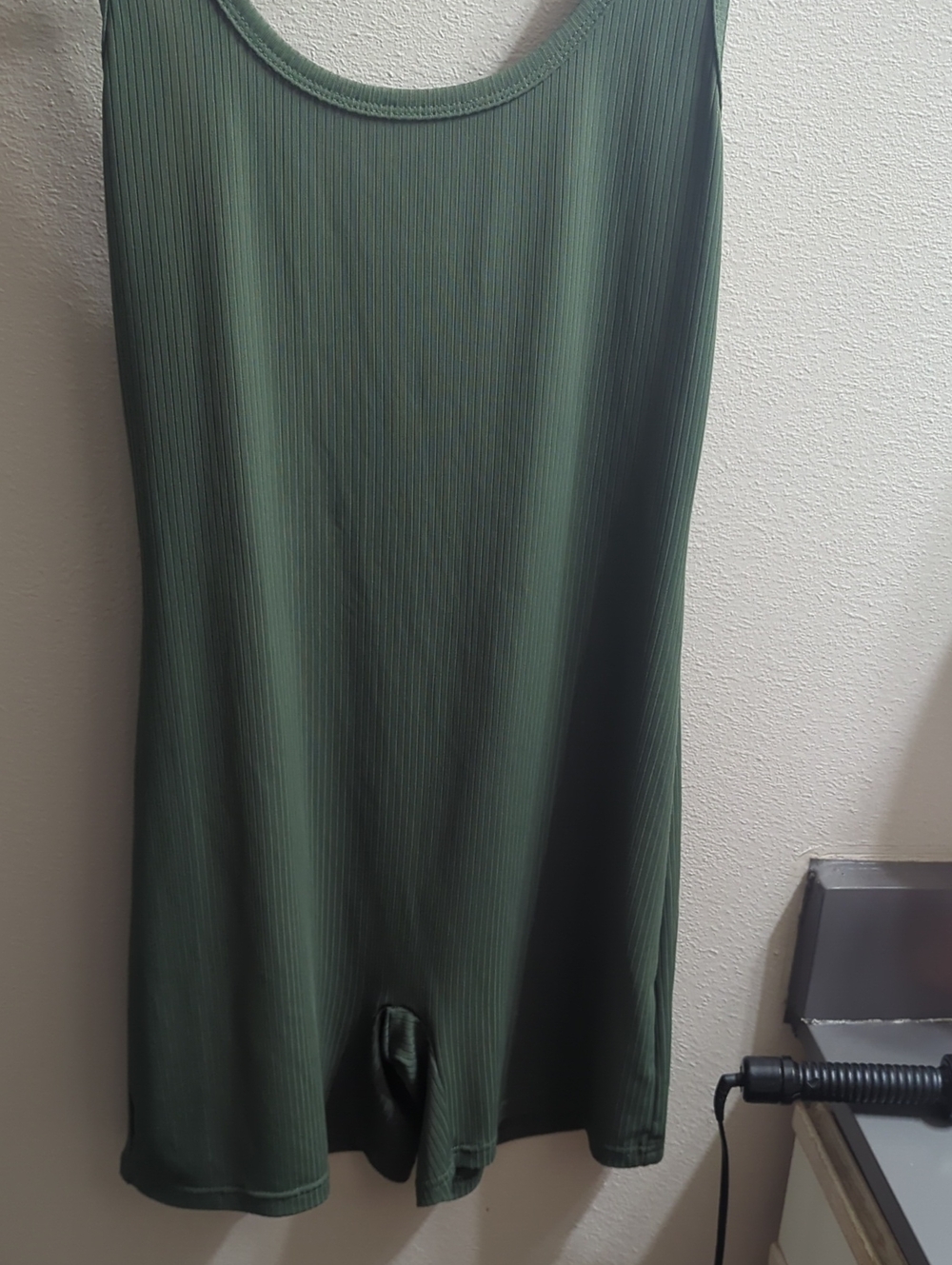 SHEIN Olive Green Ribbed Mini Skirt